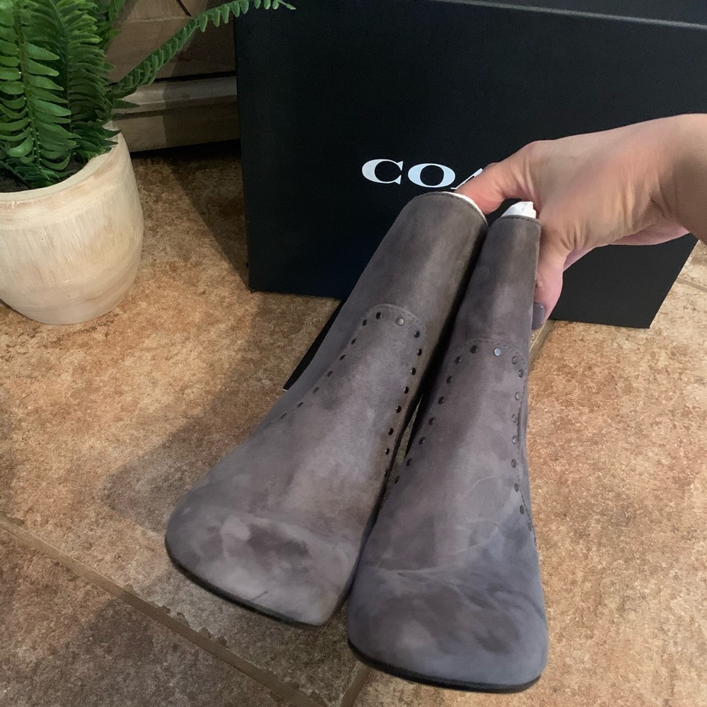 Coach Farrah Grey Suede Booties - Picture 4 of 9
